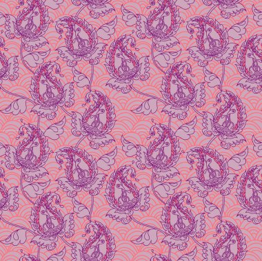 çiçek desenli süsleme ile Seamless Modeli