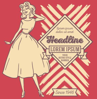 retro Amerikan tarzı başlığında, 1950'lerde tarz kadın