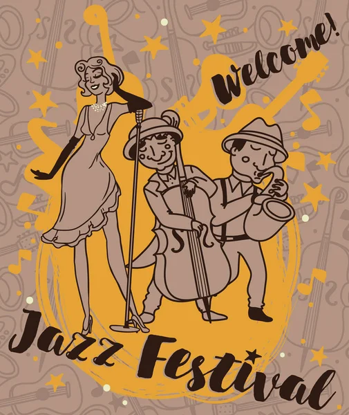 Affisch för jazzfestival — Stock vektor