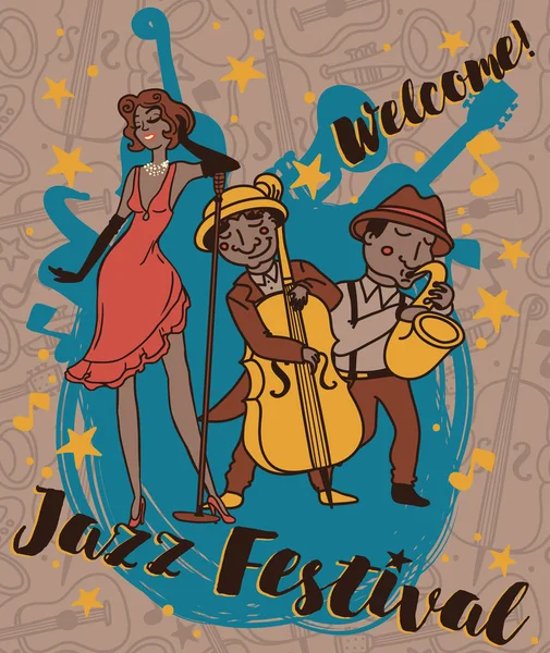 Jazz fesztivál plakát — Stock Vector