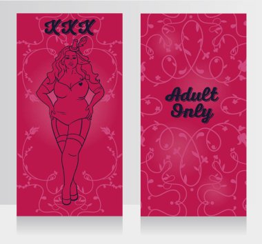 Afiş burlesque stiliyle artı boyutu seksi kadın