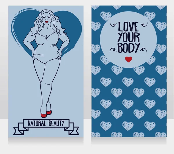 "爱你的身体"卡 — 图库矢量图片