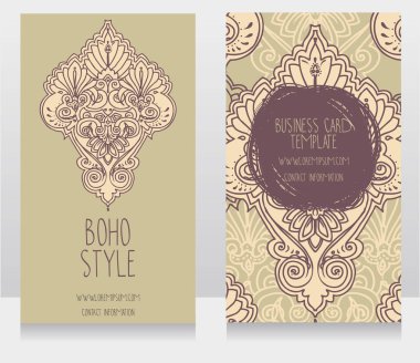 boho tarzı güzel süsleme ile iki afiş