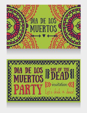 dia de los muertos için şirin davetiye