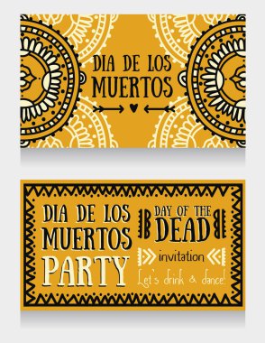 dia de los muertos için şirin davetiye