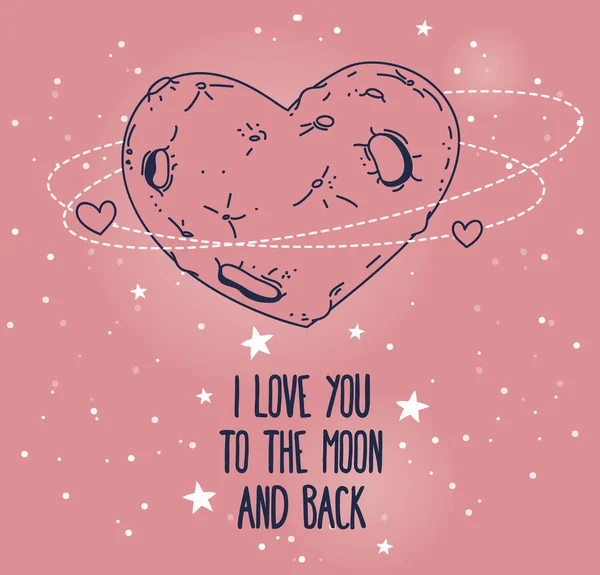 Kosmische Karte zum Valentinstag — Stockvektor