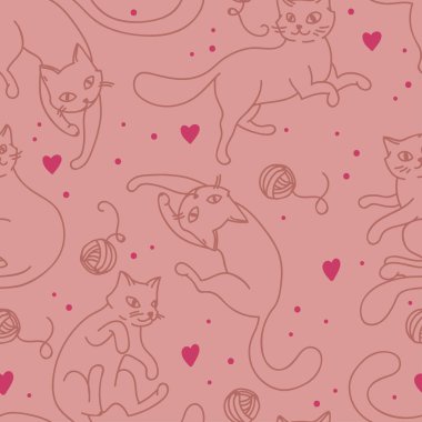 Sevimli kedilerle kusursuz desen