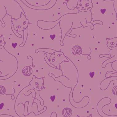 Sevimli kedilerle kusursuz desen