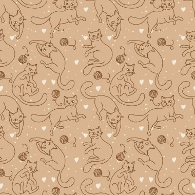 Sevimli kedilerle kusursuz desen