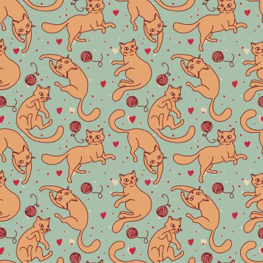 Sevimli kedilerle kusursuz desen