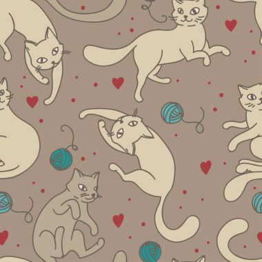 Sevimli kedilerle kusursuz desen