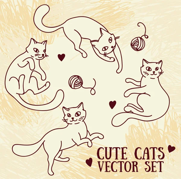 Милий каракулі грати кішку — стоковий вектор