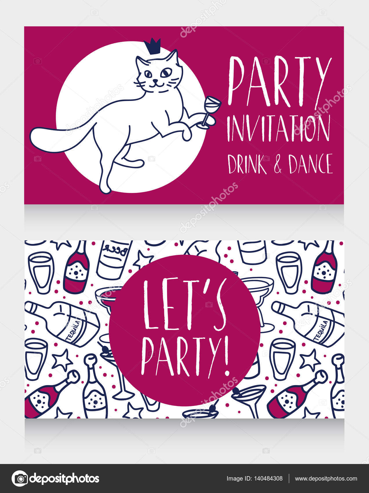 Kitty party invitation Vector Art Stock Images | Depositphotos