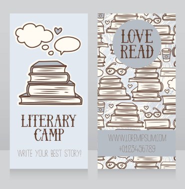 cards with books clipart