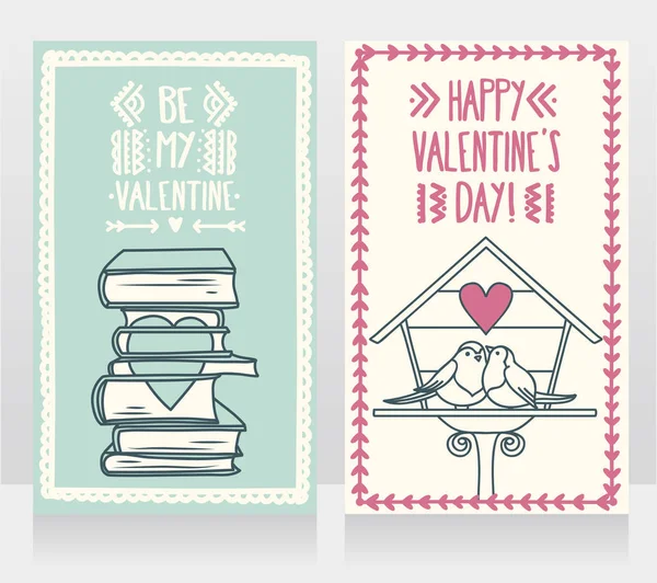 Симпатичные открытки на День Святого Валентина — стоковый вектор