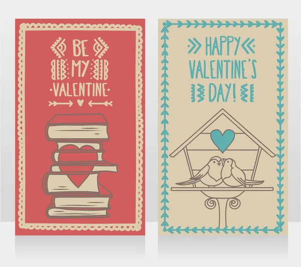 Cărți drăguțe pentru Ziua Îndrăgostiților — Vector de stoc