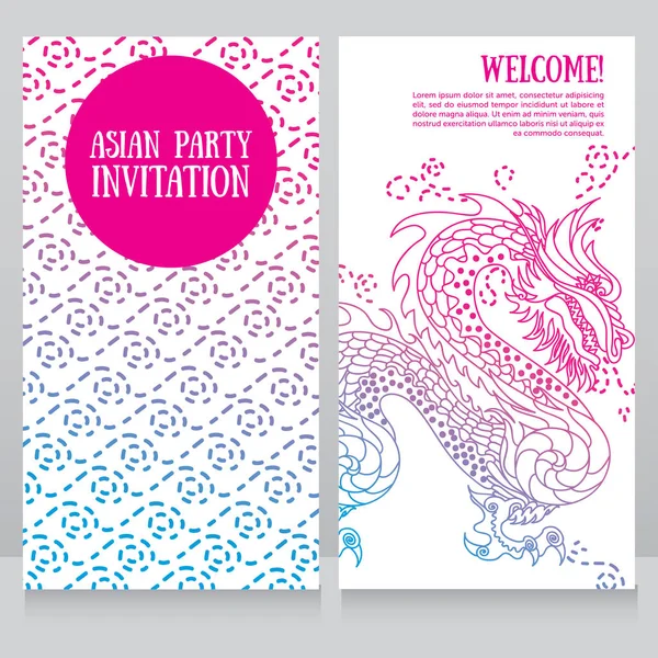 Tradicional chino dragón en fiesta invitación — Archivo Imágenes Vectoriales
