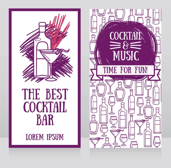 Banners for cocktail bar — Stock Vector