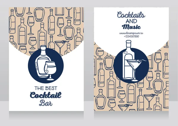 Dois banners para bar coquetel —  Vetores de Stock