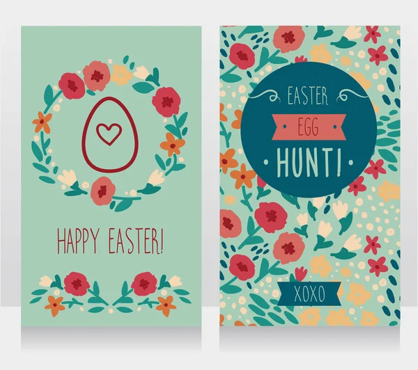 Cartões florais para a Páscoa —  Vetores de Stock