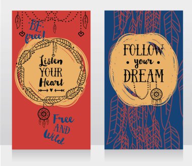 Boho stil için iki kart