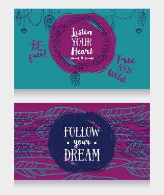 Boho stil için iki kart