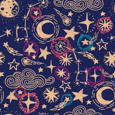 mistik yıldızlı seamless modeli