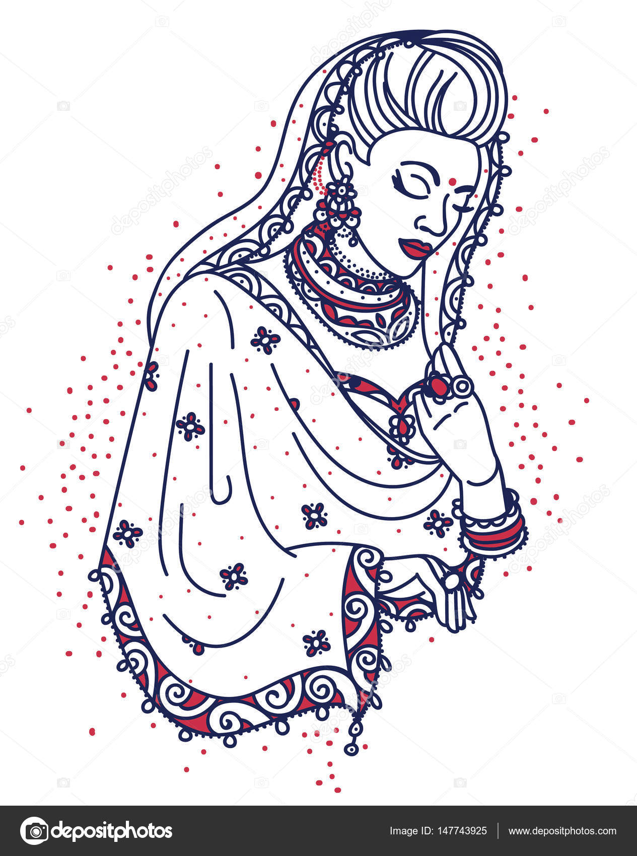 How to draw Girl wearing saree |beautiful traditional girl drawing for... |  TikTok