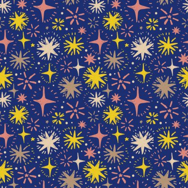 Festival seamless modeli ile el çekilmiş tatil ışıklar