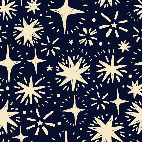 Feestelijke naadloze patroon met de hand getekende holiday lights — Stockvector