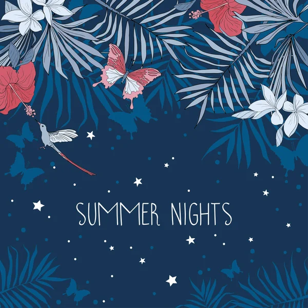 Banner for summer nights — Stock Vector