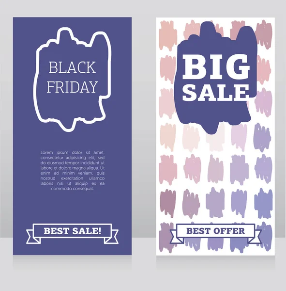 Set van banners voor black friday koop met geometrisch ontwerp — Stockvector