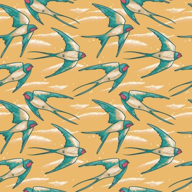 Kırlangıçlar uçan ile seamless modeli