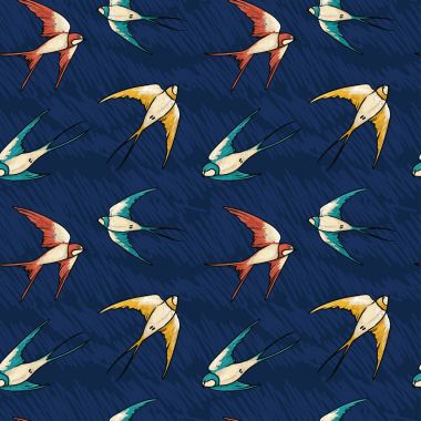 Renkli kırlangıçlar uçan ile seamless modeli