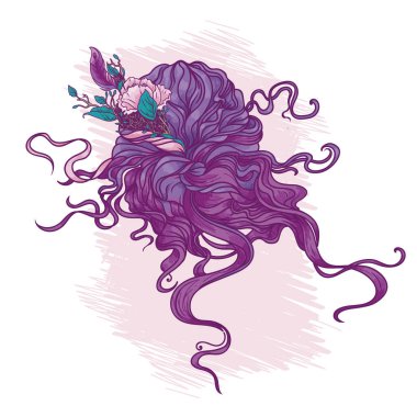 uzun kıvırcık bayanın saç