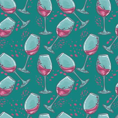 Seamless pattern with wine glasses vector Seamless pattern with wine glasses vector