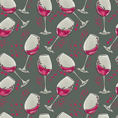 şarap bardakları ile Seamless Modeli