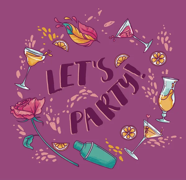 Poster for birthday or cocktail party — Stock Vector