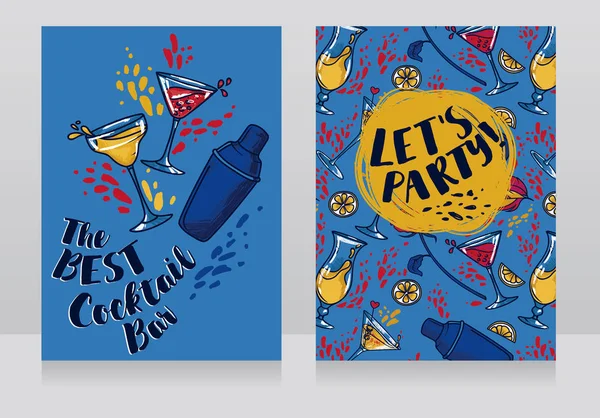 Banners for cocktails bar — Stock Vector