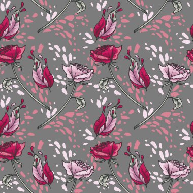 Gül, tüyler ve sıçraması ile Seamless Modeli