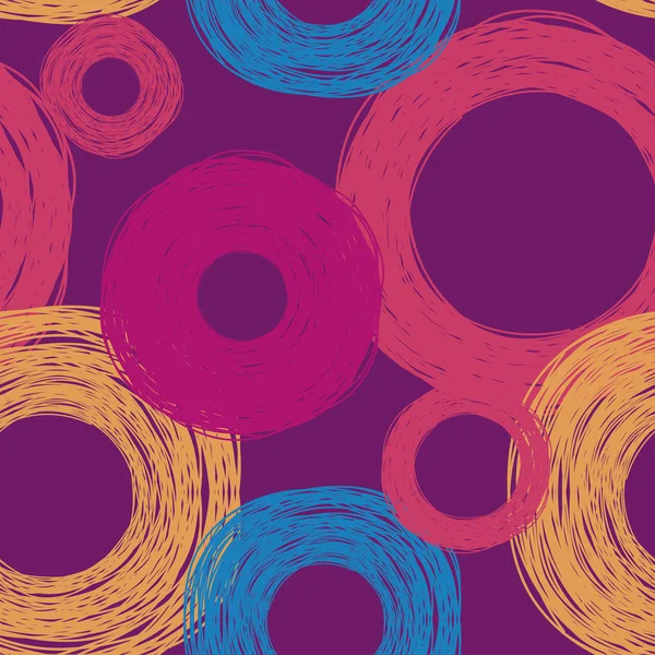 Motif sans couture avec des cercles colorés — Image vectorielle