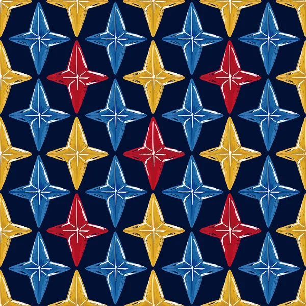 Fundo sem costura abstrato com estrelas estilo esboço —  Vetores de Stock