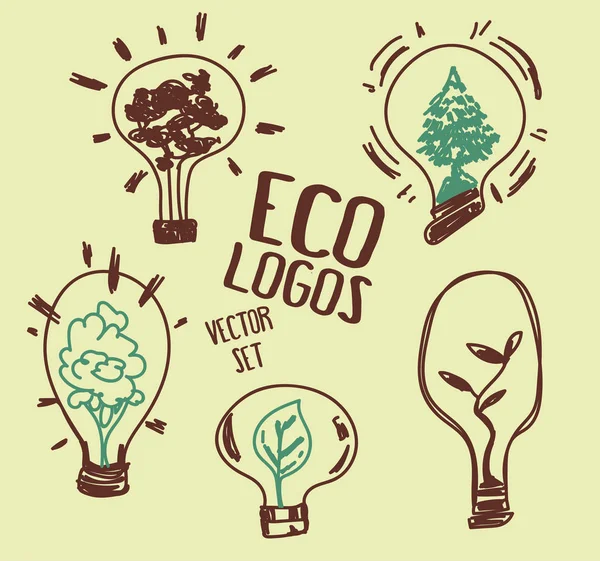 Set of vector icons for environmental protection — Stock Vector