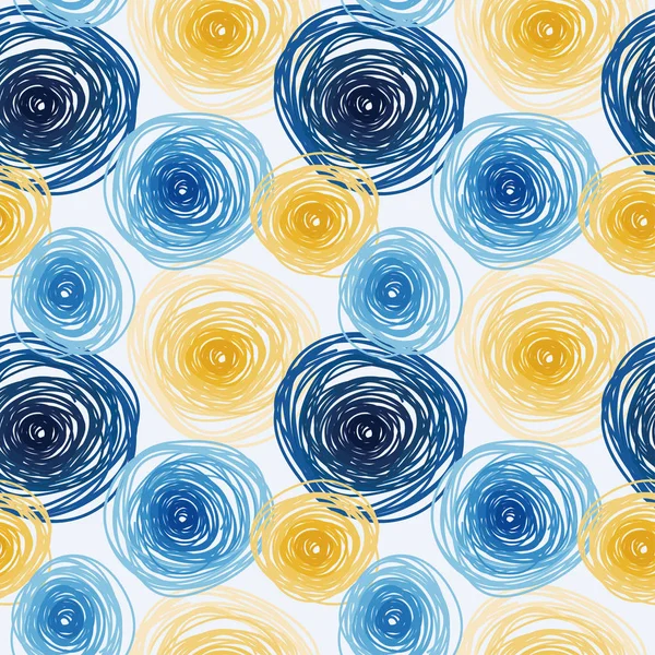 Modèle sans couture avec des cercles colorés, van gogh style artistique — Image vectorielle