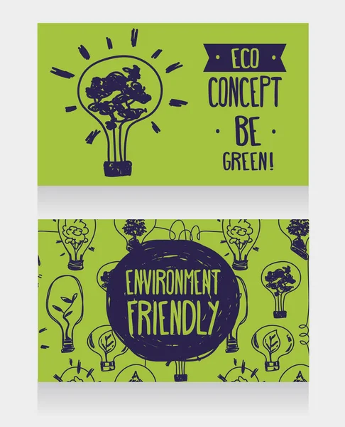 Two cards for environmental protection — Stock Vector