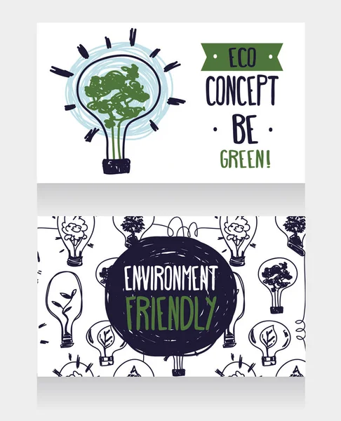 Δύο κάρτες για την προστασία του περιβάλλοντος — Διανυσματικό Αρχείο