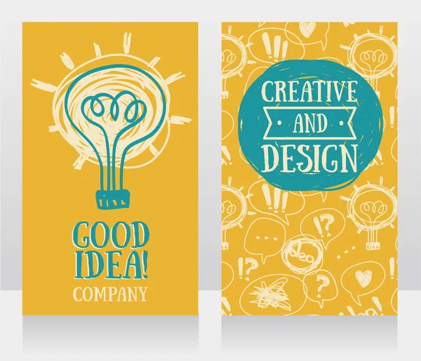 Two banners for creativity company with light bulb — Stock Vector