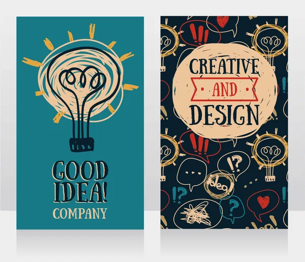 两个横幅为创意公司用灯泡的 — 图库矢量图片