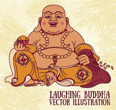 Buda, geleneksel Asya Feng Shui tılsım gülüyor 