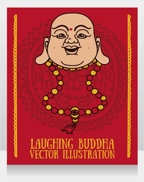 Cabeza de Buda Sonriente — Vector de stock